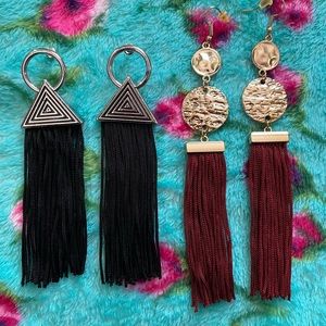 Tassels earrings 2 sets